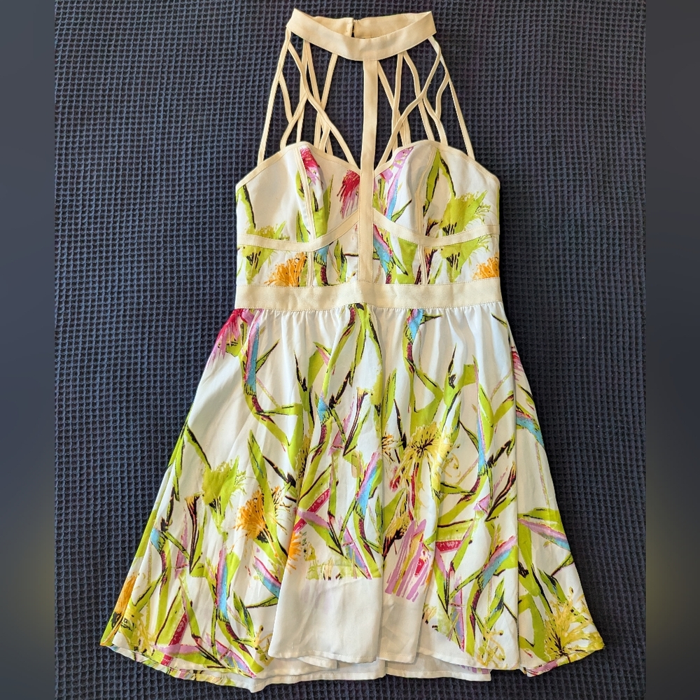 Ark & Co Mini dress with Lattice neck detail size M